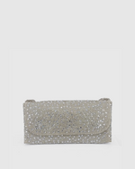 Izoa Elani Clutch Silver Crystal
