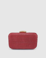 Izoa Sophia Woven Clutch in Burgundy
