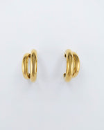 Izoa Double Hoop Earrings Gold