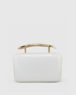 Izoa Simone Clutch White Leather