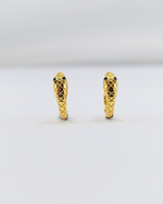 Izoa Textured Snake Huggie Earrings