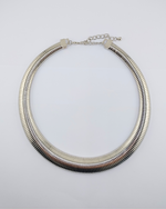 Izoa Ananta Snake Chain Collar Necklace Silver