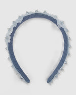 Izoa Rosalie Floral Headband Blue