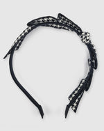 Izoa Lottie Bow Headband Houndstooth Pattern