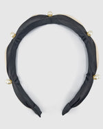 Izoa Sienna Pearl Headband Champagne Black