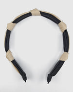 Izoa Natalie Pearl Headband Nude Black