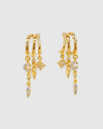 Izoa Starborn Trio Huggie Stud Earring Gold
