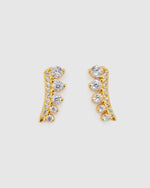 Izoa Lina Crystal Stud Earring Gold