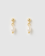 Izoa Dove Earrings Gold Pearl