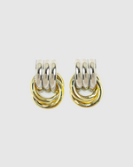 Izoa Fusion Stud Earrings Two-Toned