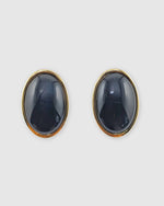 Izoa Renna Statement Stud Earrings Gold Black