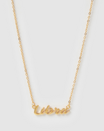 Izoa Libra Written Star Sign Necklace Gold