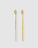 Izoa Pia Snake Head Stud Earrings Gold