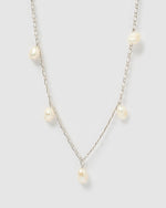 Izoa Anjelica Freshwater Pearl Necklace Silver