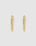 Izoa Annie Drop Stud Earrings Gold