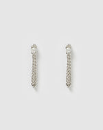 Izoa Annie Drop Stud Earrings Silver