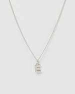 Izoa Alphabet Letter E Necklace Silver