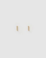 Izoa Alphabet Mini Letter I Stud Earrings Gold