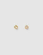 Izoa Alphabet Mini Letter O Stud Earrings Gold