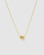 Izoa Aquarius Star Sign Symbol Necklace Gold