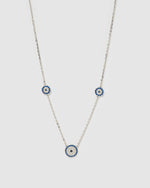 Izoa Dahota Eye Pendant Necklace Silver