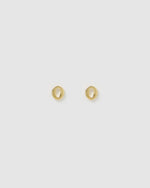 Izoa Little Letter O Stud Earrings Gold