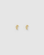 Izoa Little Letter F Stud Earrings Gold