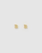 Izoa Little Letter N Stud Earrings Gold
