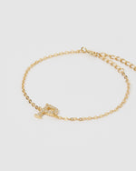 Izoa Crystal Letter P Bracelet Gold