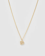 Izoa Pearl Letter D Necklace Gold