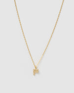 Izoa Pearl Letter F Necklace Gold