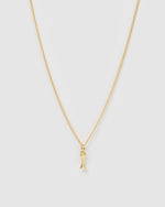 Izoa Alphabet Letter I Necklace Gold