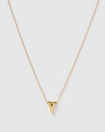 Izoa Alphabet Letter V Necklace Gold