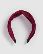 Izoa Melbourne Velvet Headband Burgundy
