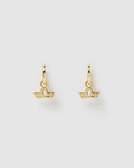 Izoa Libra Star Sign Symbol Huggie Earrings Gold