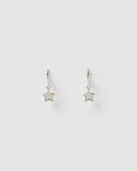 Izoa Star Huggie Earrings Silver
