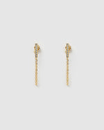 Izoa Sandra Drop Stud Earrings Gold