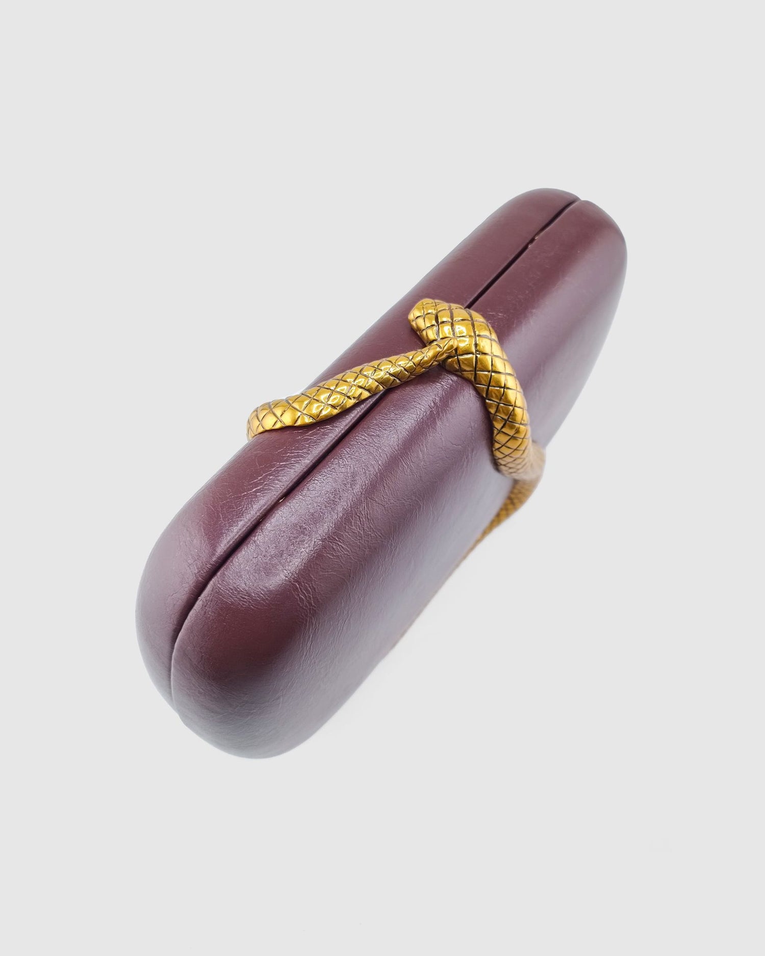 Izoa Gigi Snake Clutch Dark Red