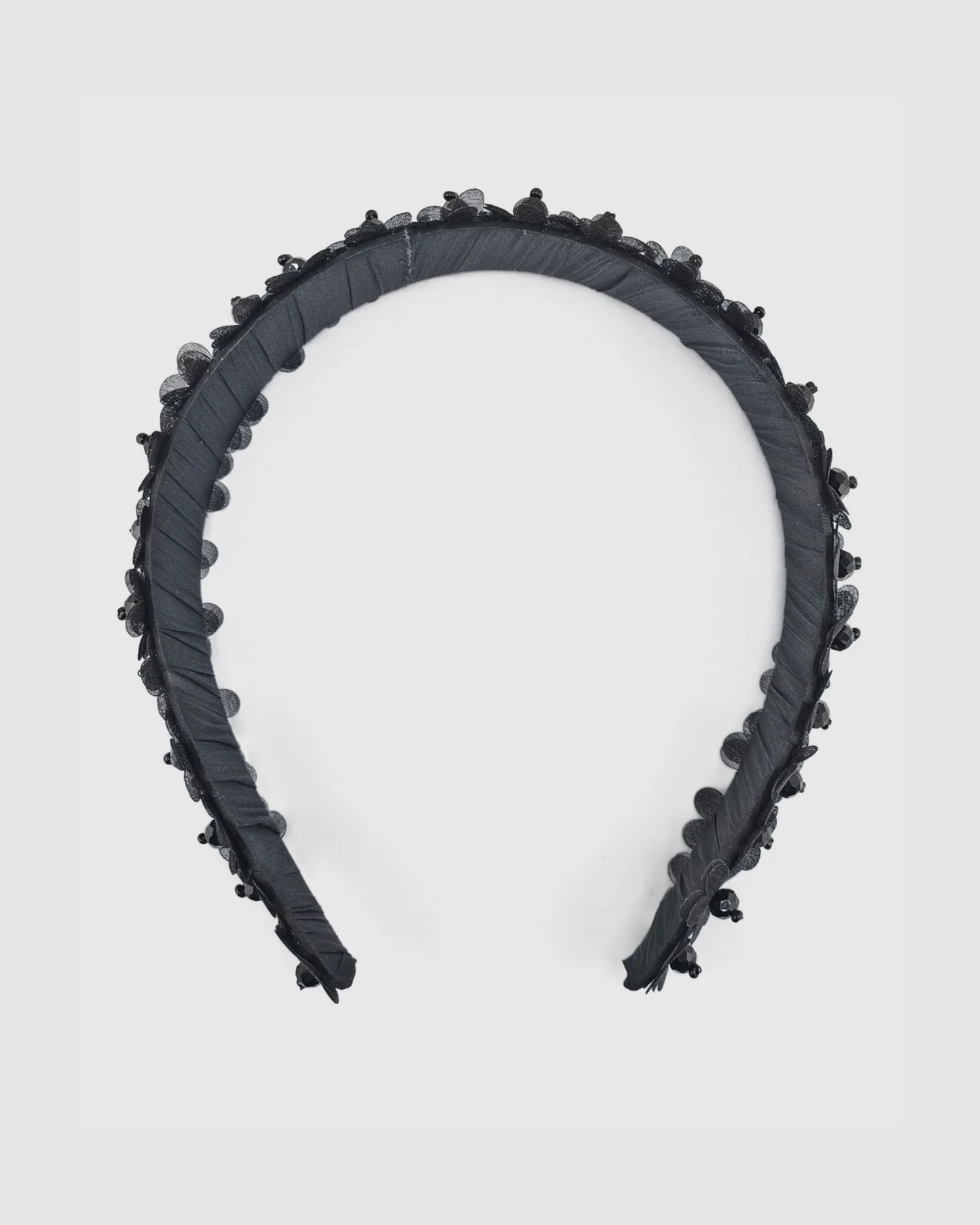 Izoa Rosalie Floral Headband Black