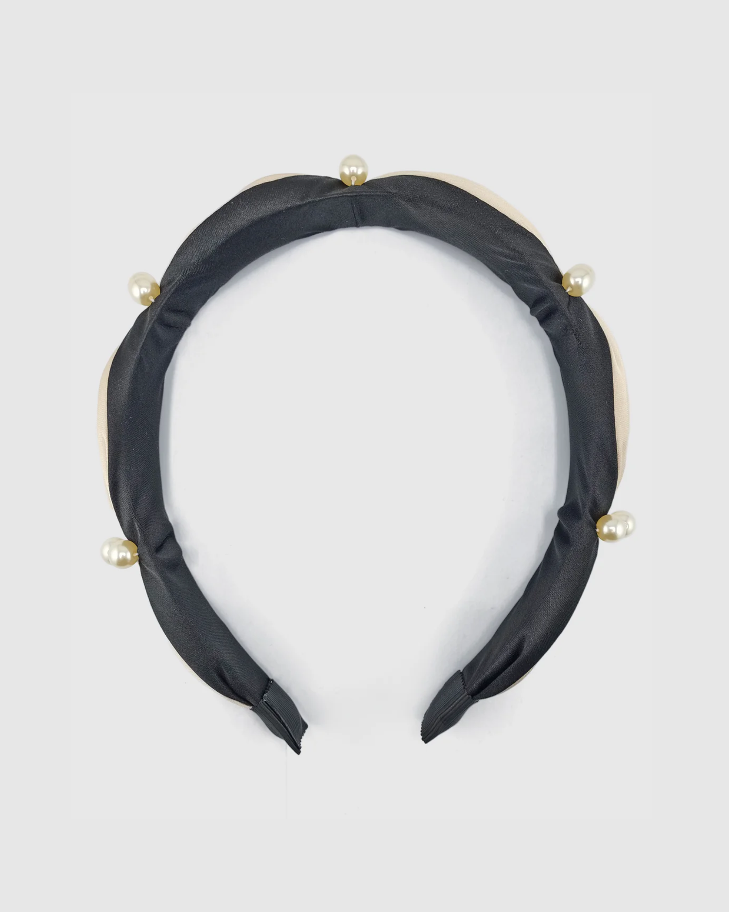 Izoa Sienna Pearl Headband Champagne Black