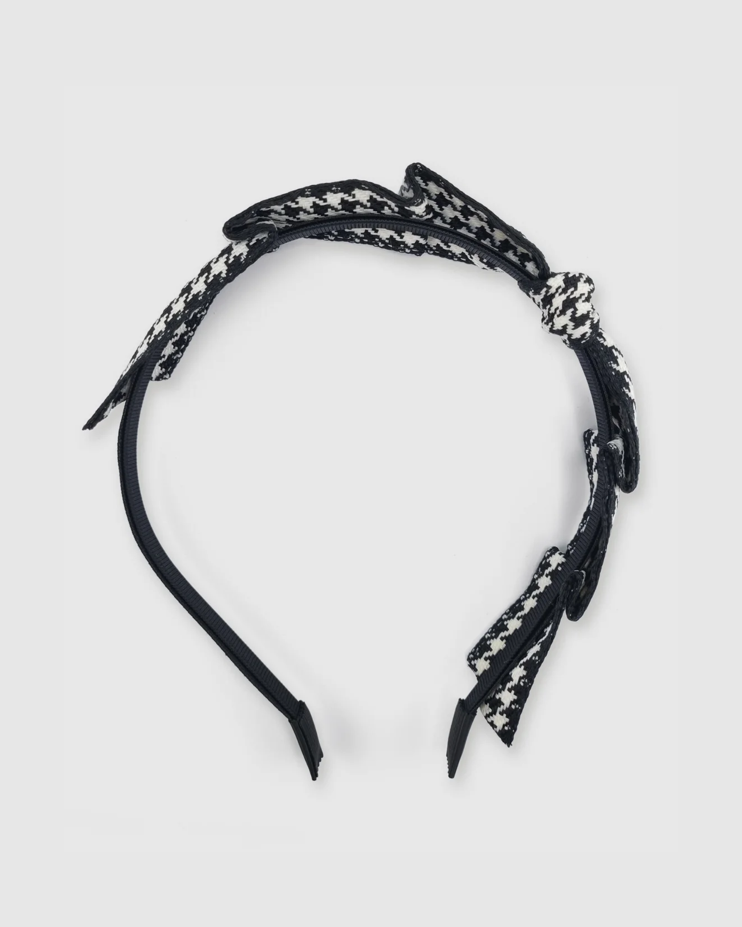 Izoa Lottie Bow Headband Houndstooth Pattern