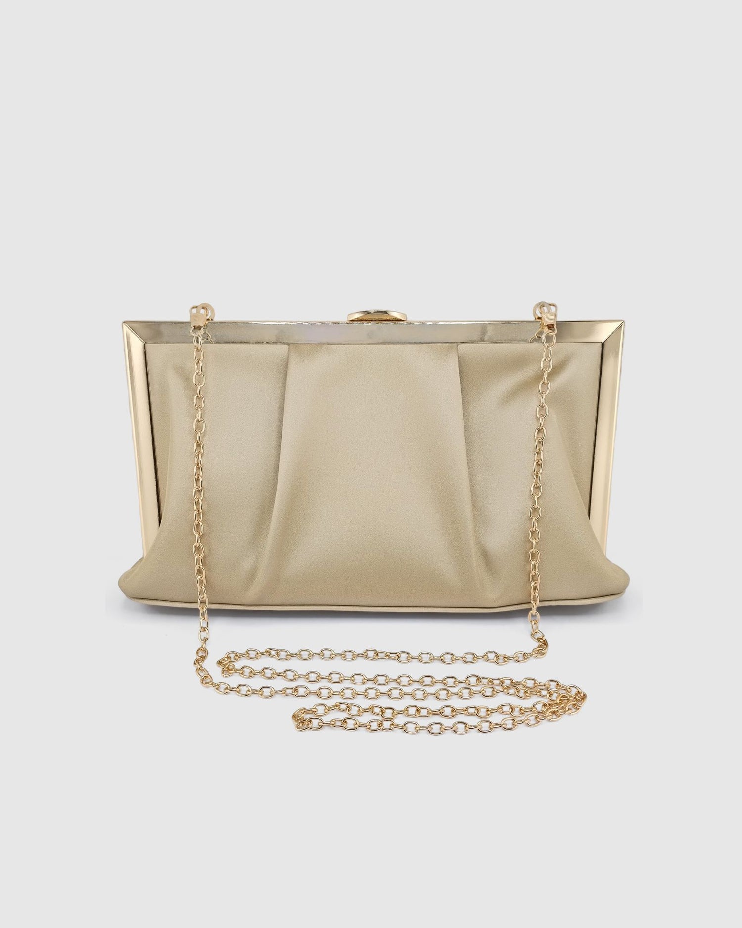 Izoa Gia Pleated Clutch Gold