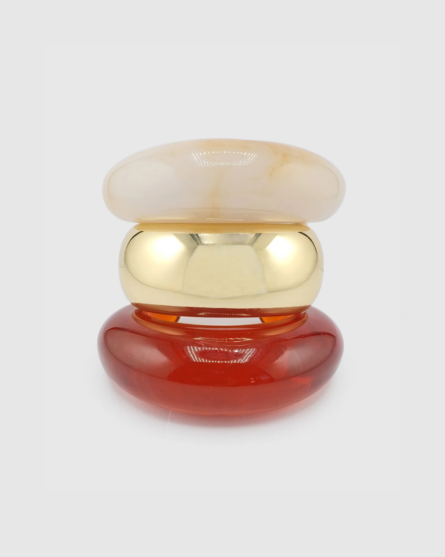 Izoa Resin Chunky Bangle Set Red/White