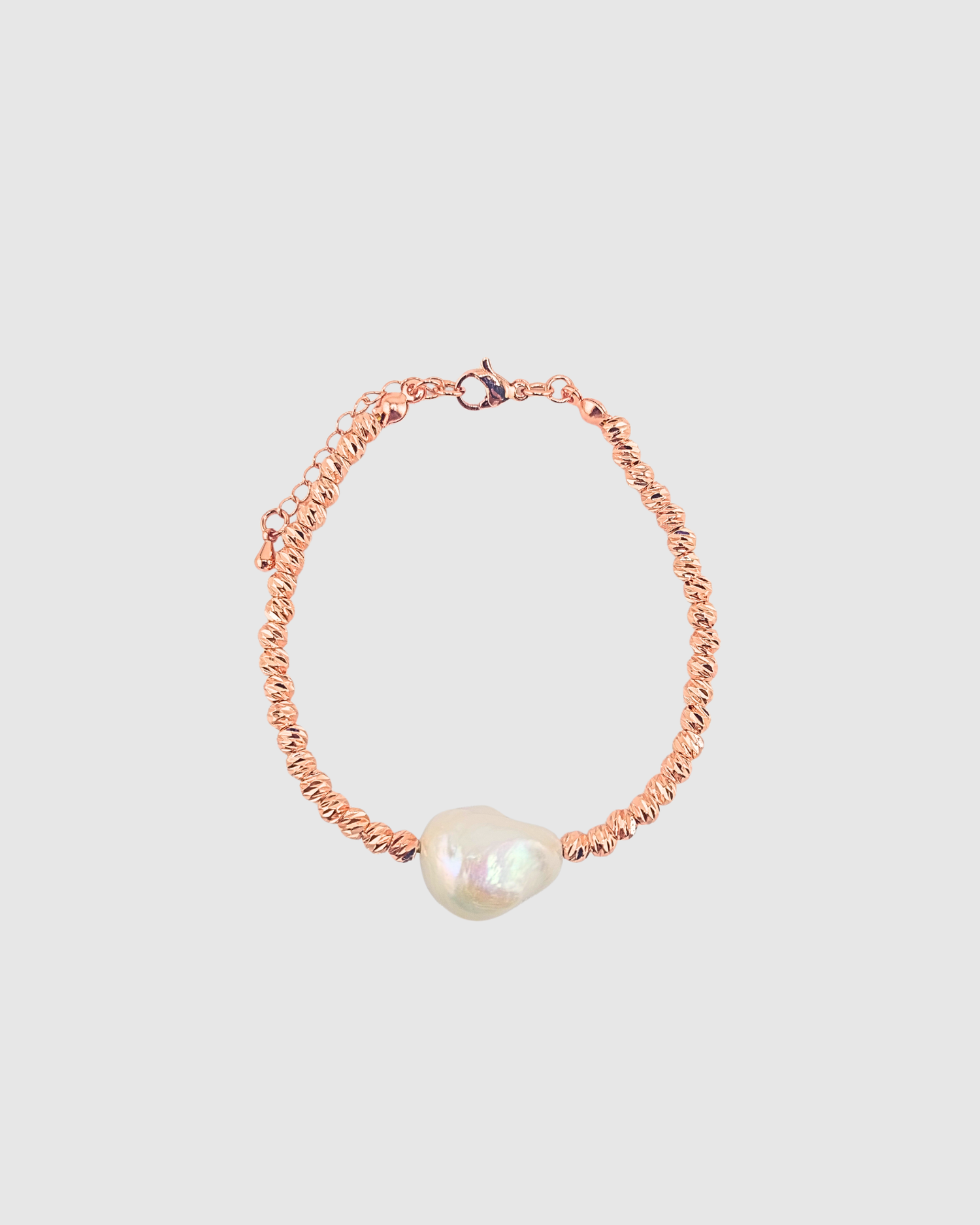 Izoa Amarae Freshwater Baroque Pearl Bracelet Rose Gold