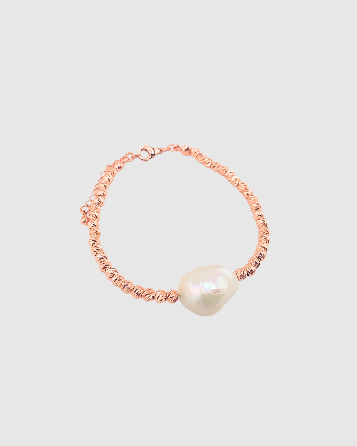 Izoa Amarae Freshwater Baroque Pearl Bracelet Rose Gold