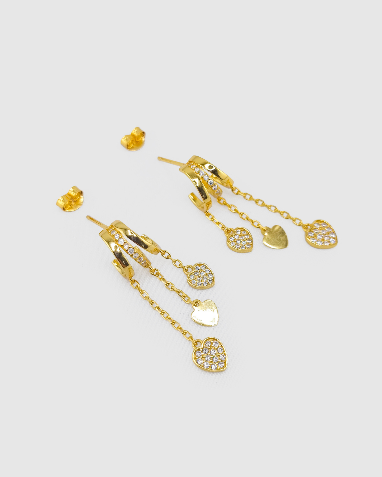 Izoa Cara Trio Huggie Stud Earring Gold