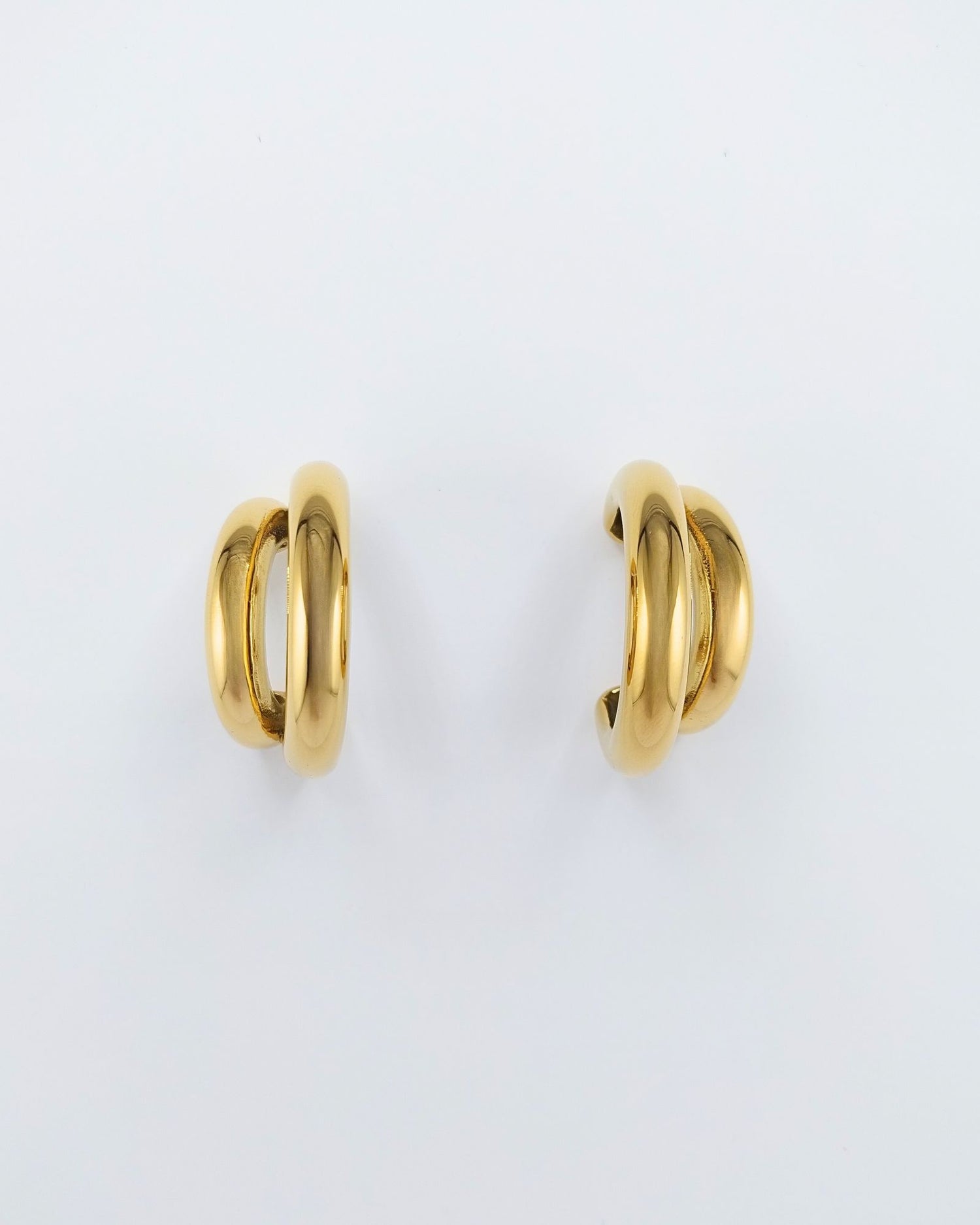 Izoa Double Hoop Earrings Gold
