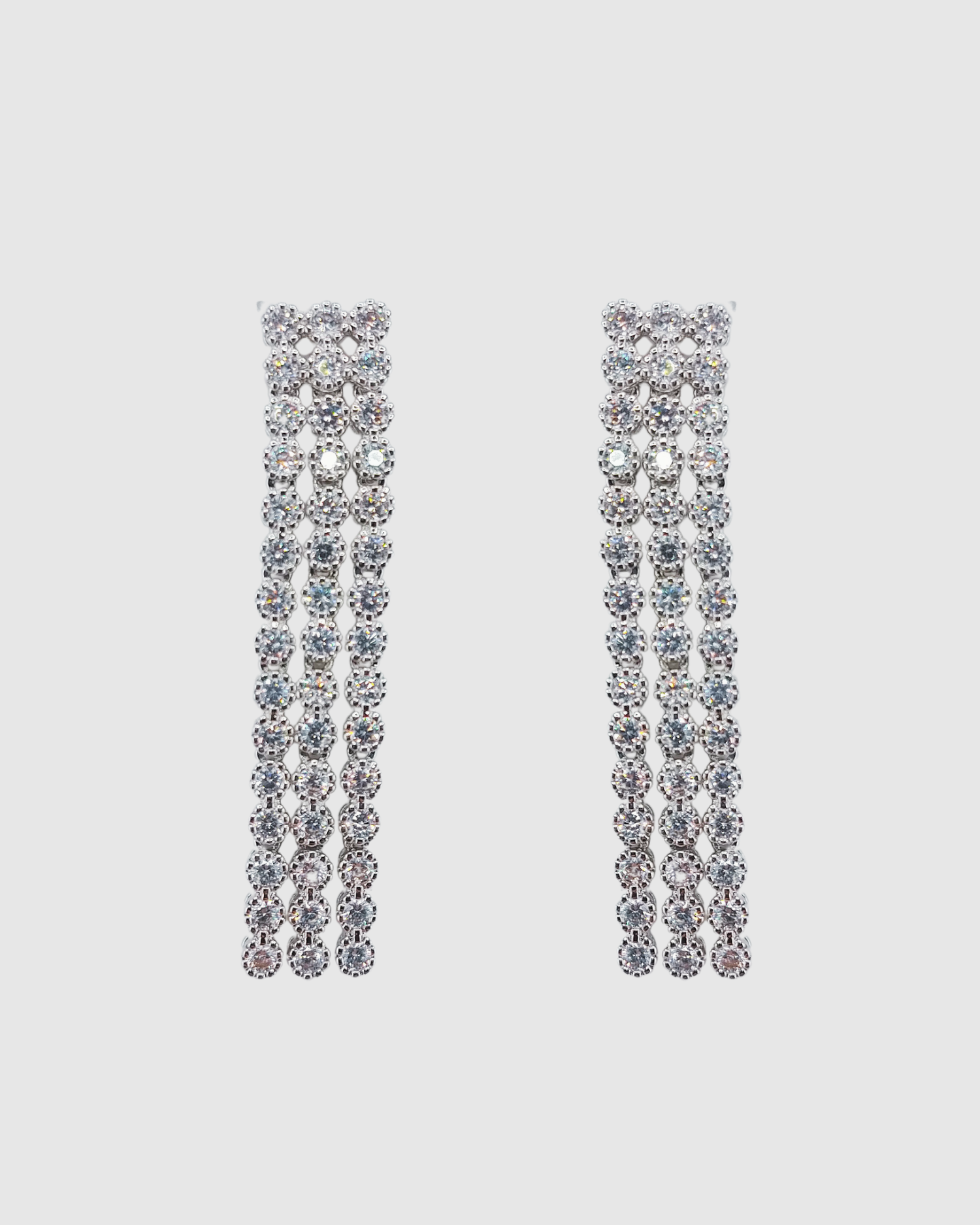 Izoa Florence Cubic Zirconia Earrings Silver