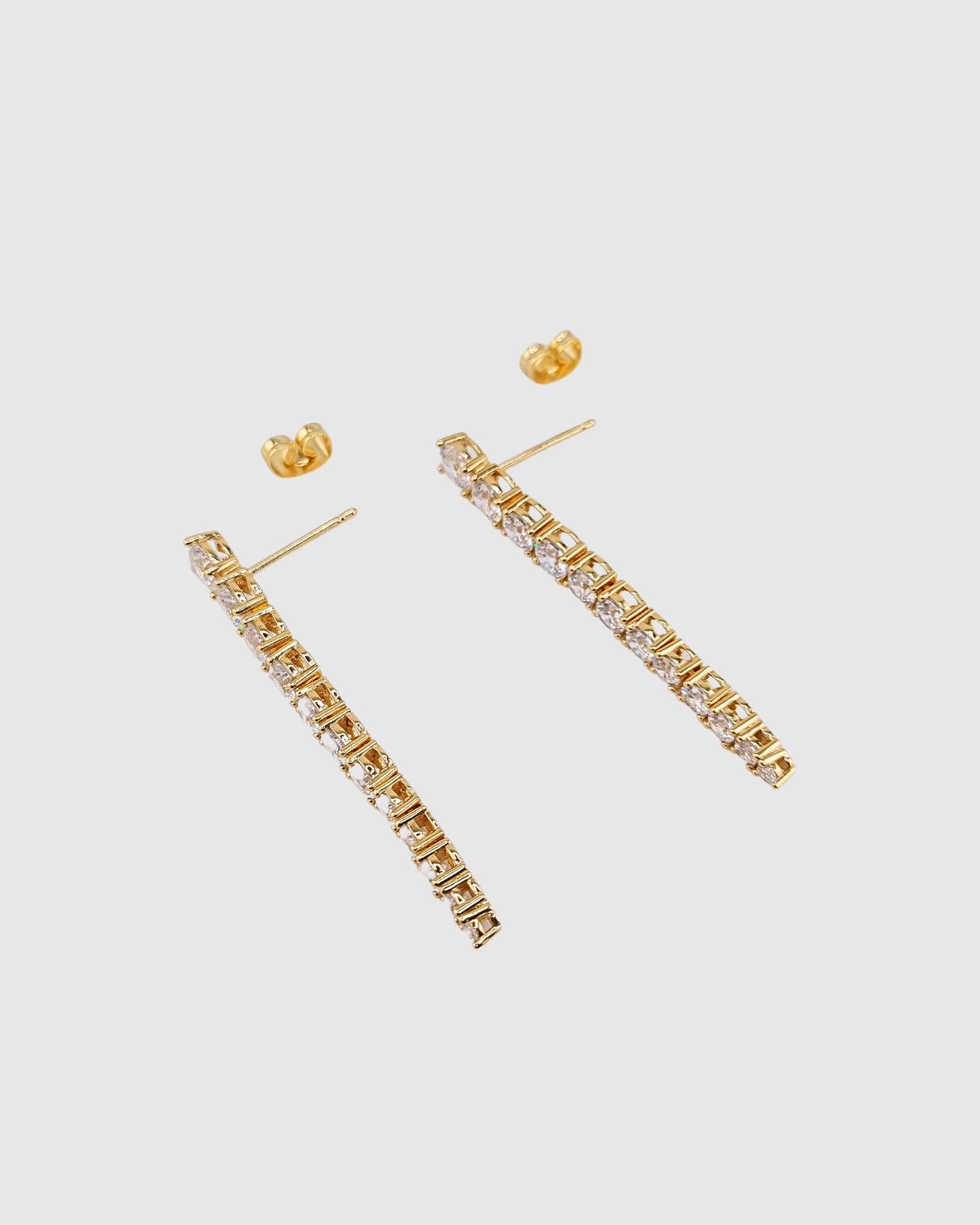 Izoa Josephine Cubic Zirconia Earrings Gold