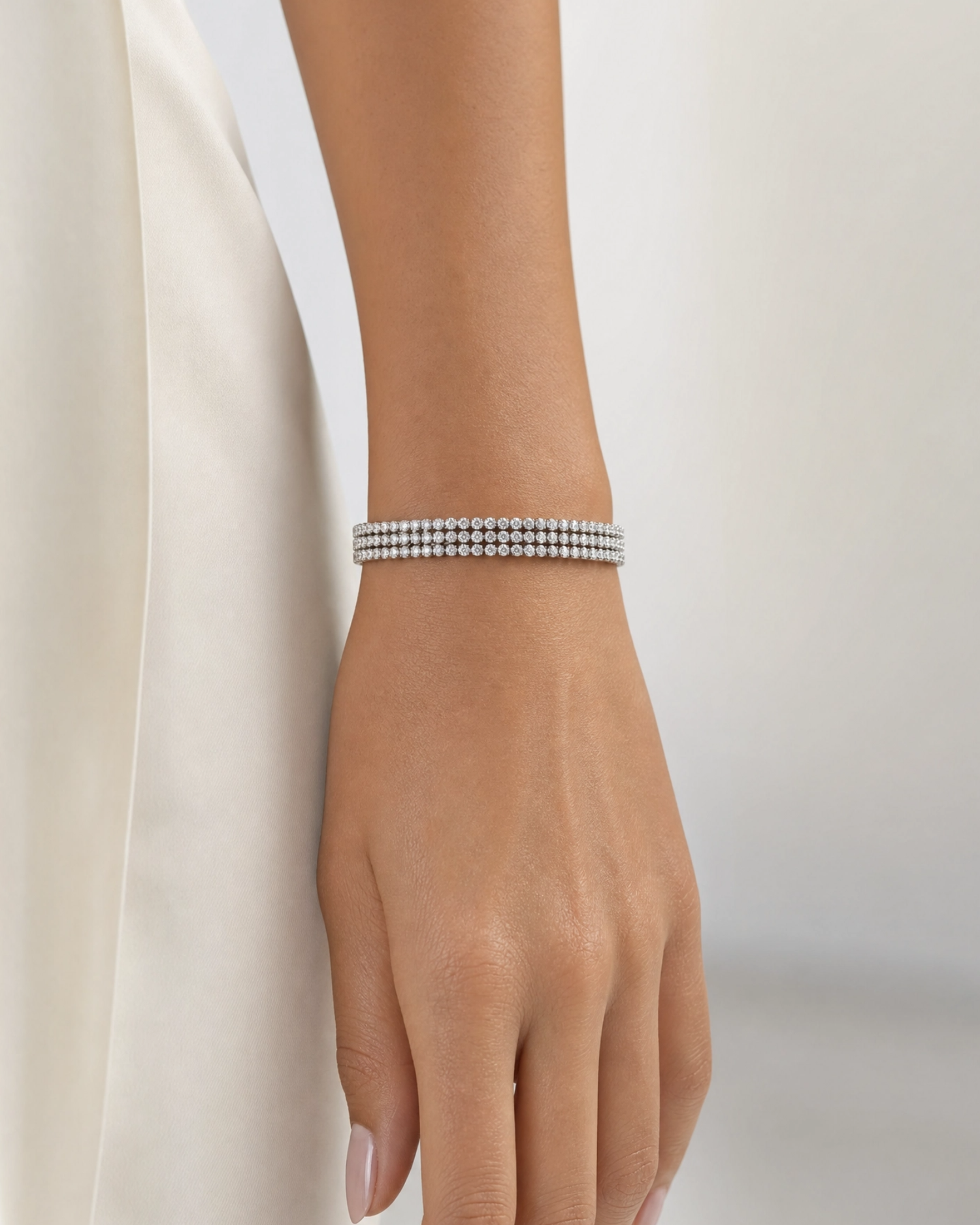 Izoa Florence Tennis Bracelet Silver